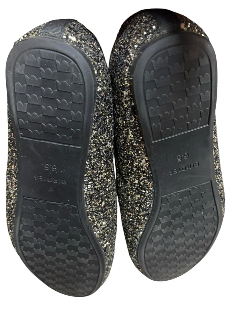 Birdies Starling flat loafers Starlight black gunmetal glitter size 6.5 shoes